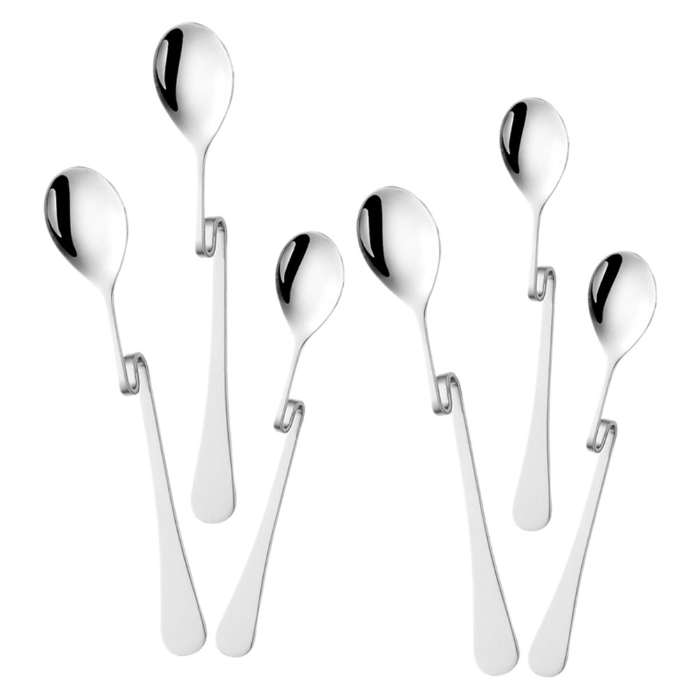 Bar Spoon Twisted - 6 stuks roestvrijstalen S-vormige koffielepels, creatief