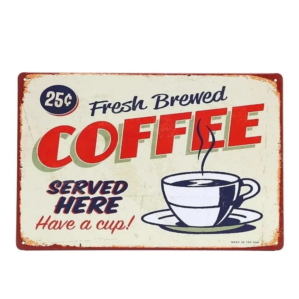 Home Bar And Coffee - Plaquette Metalen Borden Drink Koffie Wanddecoratie