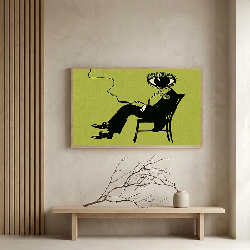 Home Bar Set - Surrealistische abstracte figuur diamanten wandkunst vintage