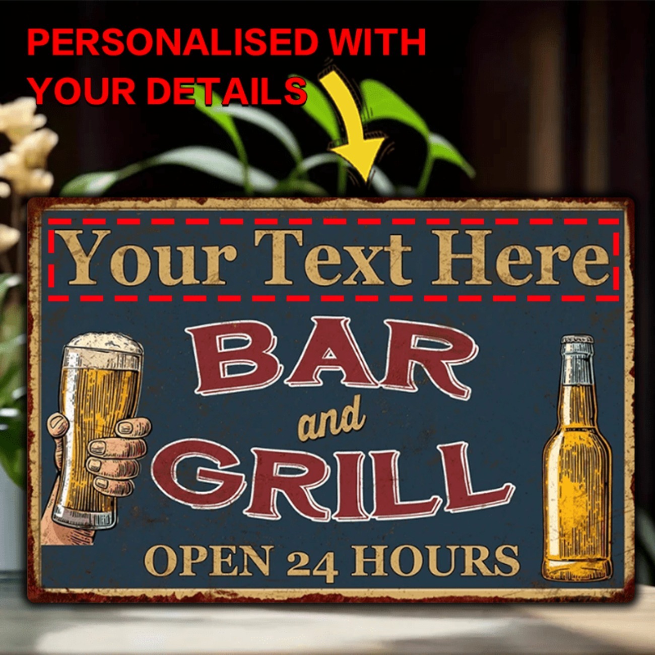 Home Bar Accessories - Aanpasbaar aluminium metalen bord voor bar