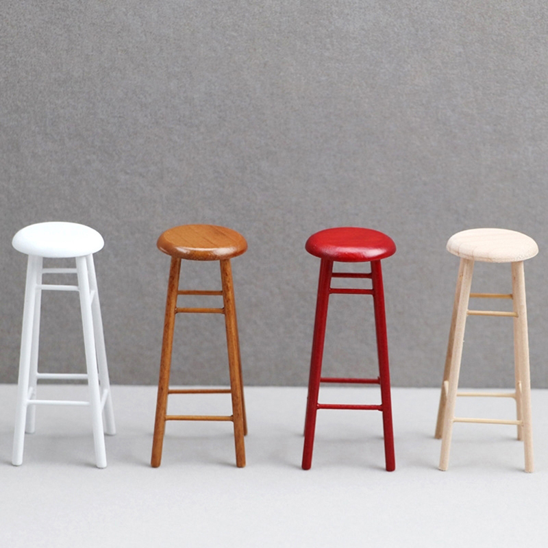 Home Bar Stools - 1:12 Poppenhuis Miniatuur Hoge Kruk Barkruk