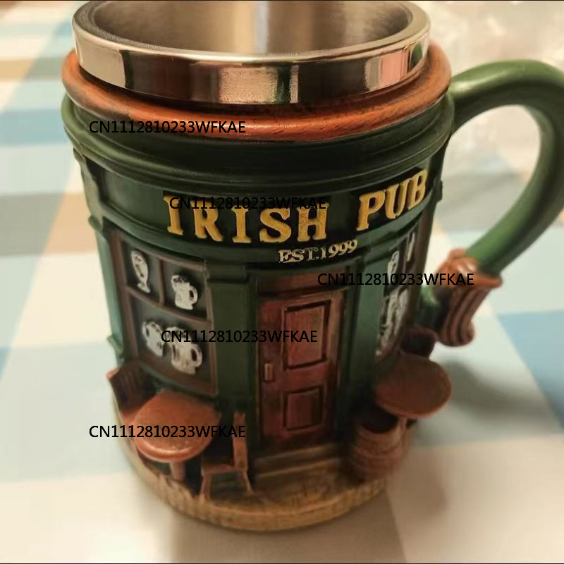 3D Ierse Pub Patroon RVS Mok - - Home Bar And Coffee recensie en prijs