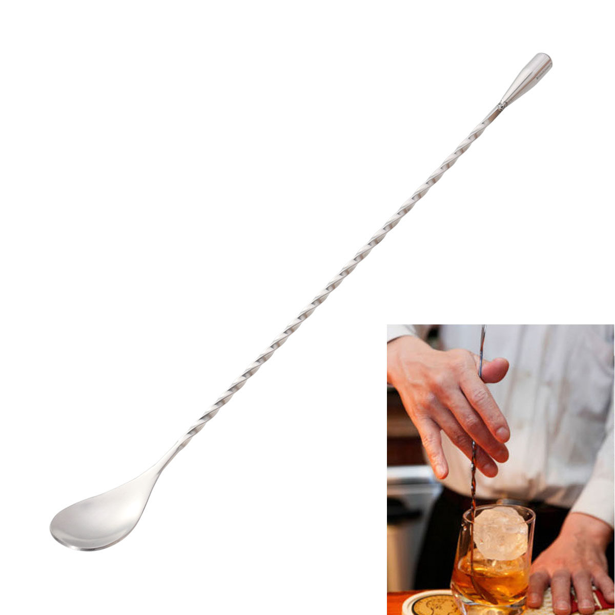 Roestvrij staal 304 cocktailsp - Bar Spoon Twisted recensie en prijs