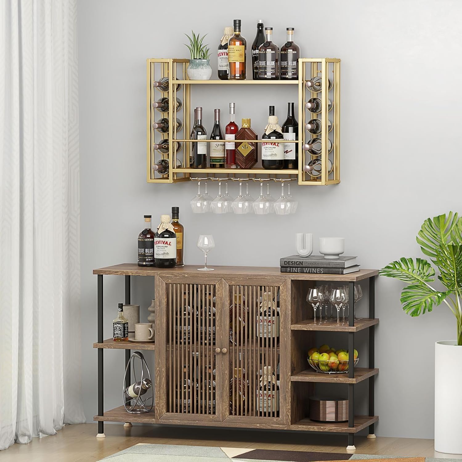 Wandgemonteerd wijnrek, wandge - Home Bar Shelf recensie en prijs